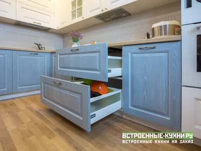 Дизайн интерьера кухни \"Кухня-ниша в синих тонах\" | Портал Люкс-Дизайн.RU