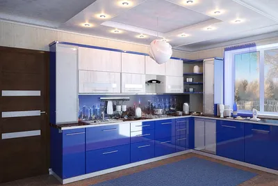 Синие кухни - Кухни на заказ по индивидуальным размерам в Москве