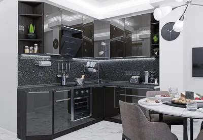 Угловой кухонный гарнитур на заказ в современном стиле Модель №11 –  Дизайн-Мебель