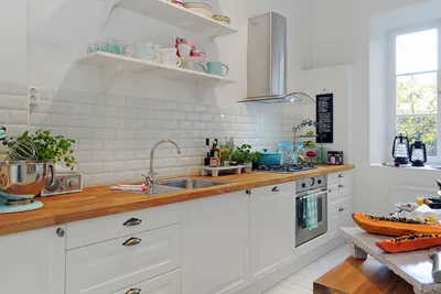 Кирпичная плитка и кирпич на кухне — реальные фото в интерьере