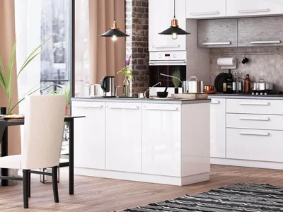 Кухонный гарнитур Компакт 160 см белый глянец МДФ купить от 33 395 руб. в  интернет магазине mebelhouse с доставкой в Омске