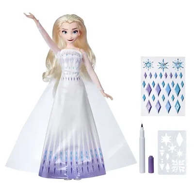 Купить кукла Hasbro Disney Frozen Холодное сердце 2 E9966 Эльза с  аксессуарами, цены на Мегамаркет | Артикул: 100028090739