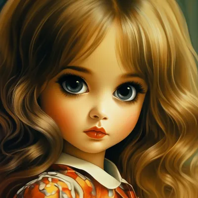 Красивая кукла с большими глазами» — создано в Шедевруме