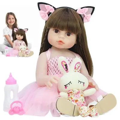 Силиконовые детские куклы с открытыми глазами Reborn Baby Toddler Girl Doll  55 см Мягкая силиконовая кукла всего тела Real Touch Toy Gifts – лучшие  товары в онлайн-магазине Джум Гик