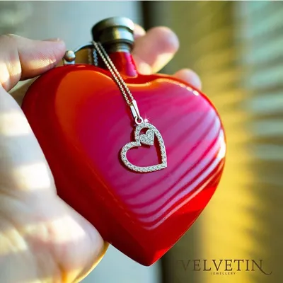 Авторский кулон в виде сердца с замочком, под фото внутри купить от 23663  грн | EliteGold.ua