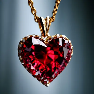 Кулон в форме сердца рубиновый, …» — создано в Шедевруме