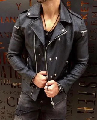 Трендовая мужская кожаная куртка косуха К-293 купить в интернет магазине  Fashion-ua в Украине