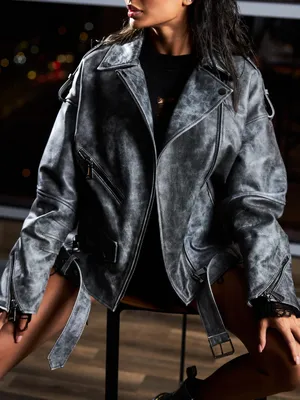 Кожаная куртка-косуха 012135P50014, цвет Черный, артикул 012135P50014 -  купить в интернет-магазине ZOLLA по цене: 2 299 ₽