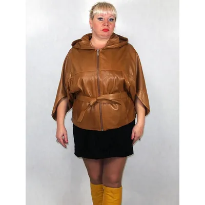 Куртка женская коричневая, (летучая мышь), из натуральной кожи модель 3004