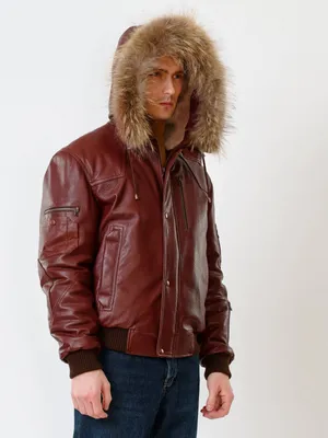 Куртка мужская из нат.кожи м.66106 отд.енот, цв.черный (размер 34) — МЕХХОЛЛ