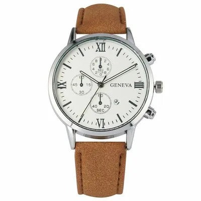 Multicolor GENEVA Watch Men's Wristwatch Quartz Timepiece Leather Bracelet  Gift | eBay