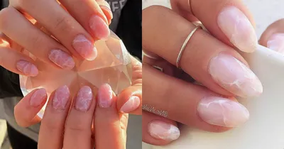 35 Almond Nails For A Cute Spring Update : Rose Quartz Nail Art