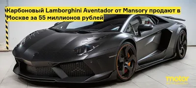 Карбоновый Lamborghini Aventador от Mansory продают в Москве за 55  миллионов рублей — Motor