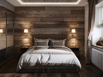 Новый дизайн интерьера - ламинат на стене в спальне: 20 новых фото