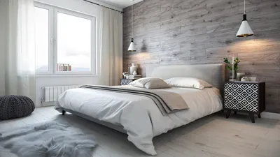 Фото спальни со смелым и оправданным экспериментом по укладке ламината на  стене | Интерьер, Дизайн стены, Стена