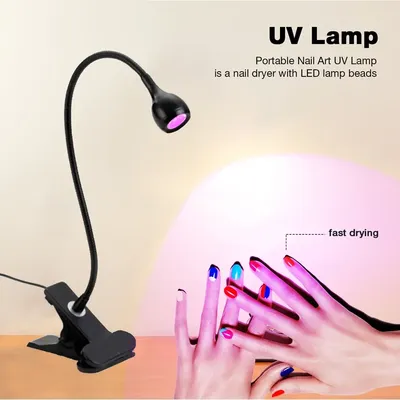 Гибкая Металлическая УФ-лампа для самостоятельного ногтевого дизайна, Мини  УФ-гель для отверждения, светодиодные ультрафиолетовые лампы,  прикрепляющаяся трубка, USB, настольная лампа, Сушилка для ногтей |  AliExpress