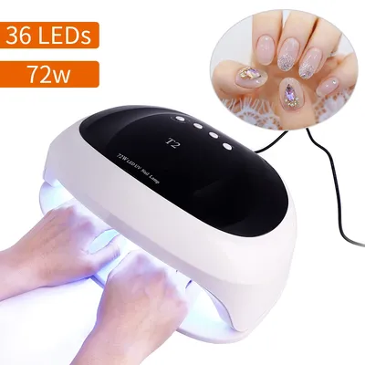 Т2 УФ лампа Сушилка для ногтей 72 Вт Двойные руки и ноги лак для ногтей  сухой с 36 светодиодами для маникюра гель для ногтей лампа для сушки  дизайна ногтей | AliExpress