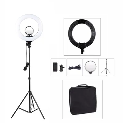 Лампа кольцевая Ring Light R-40B AC 14′ 40W + зеркало, штатив, сумка | |  SALON TOOL