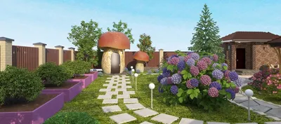 Дизайн двора загородного дома [89 фото]