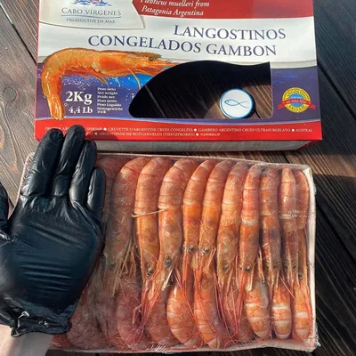 Креветки дикие аргентинские лангустины с головой купить в Москве с  доставкой на дом или офис