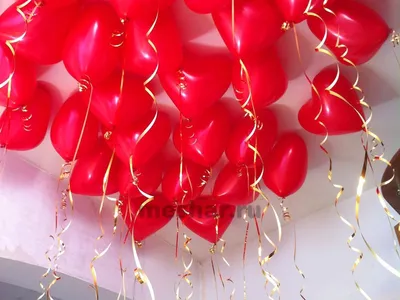 50 шаров \"Красные сердца\" латекс купить от 8000 руб. в интернет-магазине  шаров с доставкой по СПб