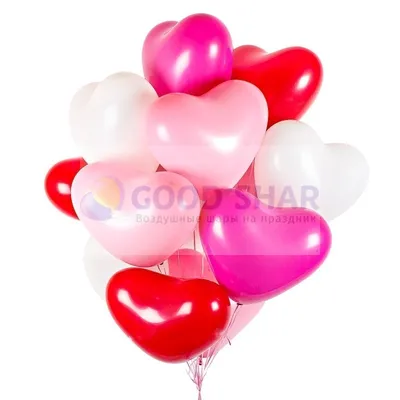 Купить Латексные шары - сердца, ассорти с доставкой в СПб, заказать  воздушные шарики из латекса сердечки недорого