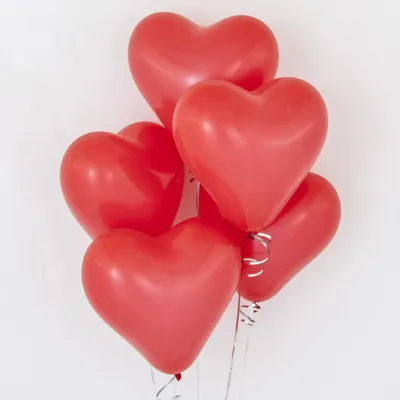 Воздушные шары латексные Riota Сердца, ярко-красный, 30 см, набор 15 шт -  купить в интернет-магазине OZON с доставкой по России (245597820)