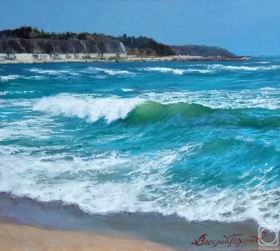 Лазурное море» картина Похомова Василия (картон, масло) — купить на  ArtNow.ru