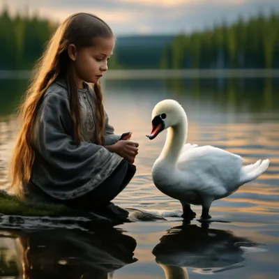 Красивый милый маленький лебедь Стоковое Фото - изображение насчитывающей  лето, природа: 58415122