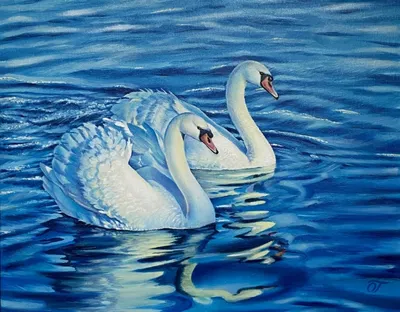 Картина по номерам \"Белые лебеди\"