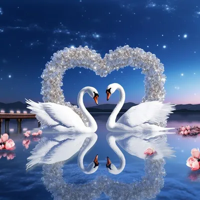 Лебединая любовь, любовь,лебеди,…» — создано в Шедевруме
