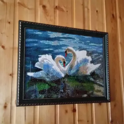 Картины: Лебедь на пруду во время заката в интернет-магазине Ярмарка  Мастеров по цене 2975 ₽ – O7T1OBY | Картины, Тула - доставка по России