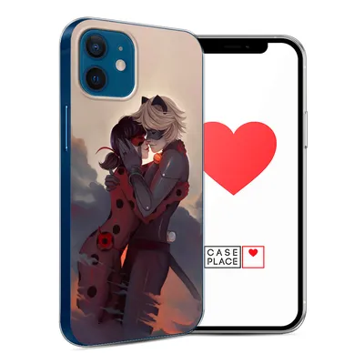 Силиконовый чехол для iPhone 12 с принтом «Супер Кот и Леди Баг любовь» —  купить в интернет-магазине Case Place