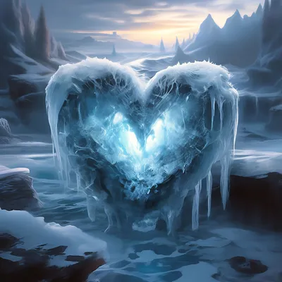 Ледяное сердце в горящих ладонях» — создано в Шедевруме