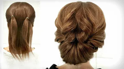 Прическа на Короткие волосы. Просто сделать СЕБЕ! Hairstyle for Short Hair.  Just Make Yourself! - YouTube