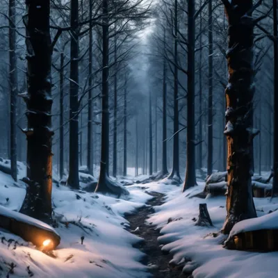 Зимний лес, высокое разрешение, …» — создано в Шедевруме