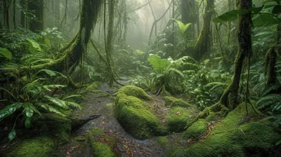 тропические леса Амазонки наполненные мхом и растениями, картина  тропического леса фон картинки и Фото для бесплатной загрузки