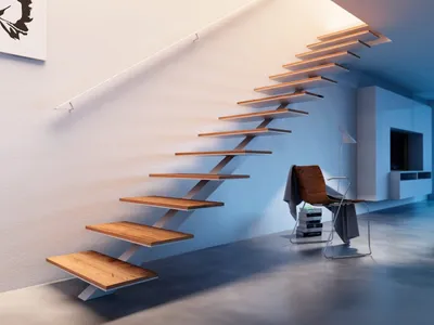 Бетонная лестница без перил в стиле…» — создано в Шедевруме