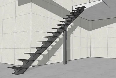 Лестница на одном центральном косоуре | Лестница, Дом, Проекты домов