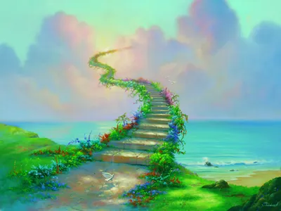 A Stairway to Heaven Background - Stairways Series - Stairway to Heaven  background wallpaper created with Generative AI technology Stock  Illustration | Adobe Stock