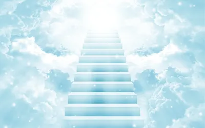 3D stairway to heaven concept Stock Photo - Alamy