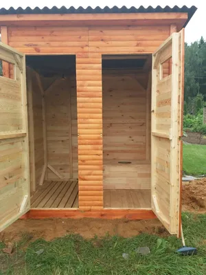 Купить деревянный \"Туалет-душ\" для дачи в Минске