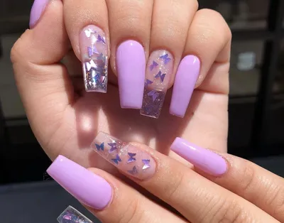 Французские накладные ногти, блестящие фиолетовые кончики ногтей, съемные  накладные ногти для салона – лучшие товары в онлайн-магазине Джум Гик