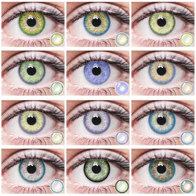 Цветные контактные линзы с градиентом для глаз, линзы Меняющие цвет,  Красивая Косметика для зрачка, гидрогелевые контакты с зелеными и синими  линзами, 2 шт. | AliExpress