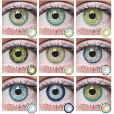 Как выглядят цветные линзы на глазах?