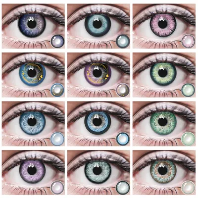 Контактные линзы ed 2 шт., градуированные, меняющие цвет глаз, красивые  контакты ed зрачка, косметические зеленые и синие линзы | AliExpress