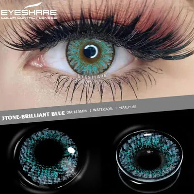 Купить EYESHARE Натуральные цветные линзы для глаз 2 шт. Ежегодные цветные  контактные линзы для глаз Красота Контактные линзы Косметические цветные  линзы для глаз | Joom