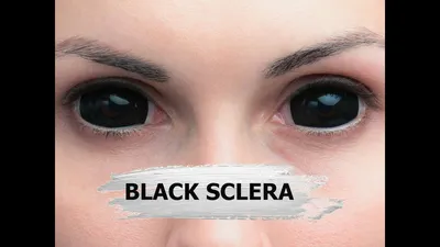 Черные склеры на весь глаз Black Sclera 22 mm - Lensmam (Корея) - YouTube