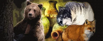 Лиса+медведь» — создано в Шедевруме