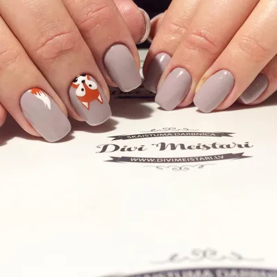 Nail art design by Mārīte Bēra on Instagram: “#лиса #лисананогтях  #осенниеногти” | Pretty nails, Fox nails, Animal nails